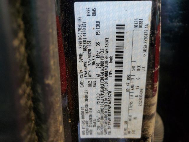 Photo 14 from auction – 2022 FORD F150 SUPER with VIN 1FTFW1E87NFA89678