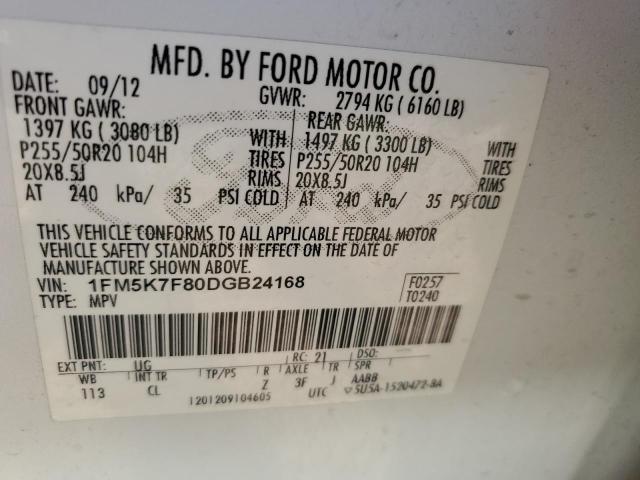 Photo 14 from auction – 2013 FORD EXPLORER L with VIN 1FM5K7F80DGB24168