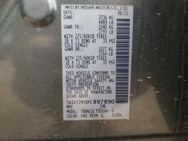 Photo 14 from auction – 2015 NISSAN ROGUE S with VIN 5N1AT2MT6FC897890