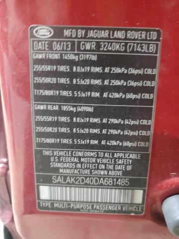 Photo 14 from auction – 2013 LAND ROVER LR4 HSE LU with VIN SALAK2D40DA681485