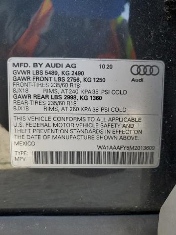 Photo 14 from auction – 2021 AUDI Q5 PREMIUM with VIN WA1AAAFY5M2013609