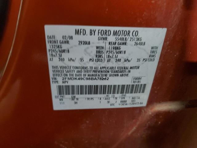Photo 14 from auction – 2008 FORD EDGE LIMIT with VIN 2FMDK49C98BA78282
