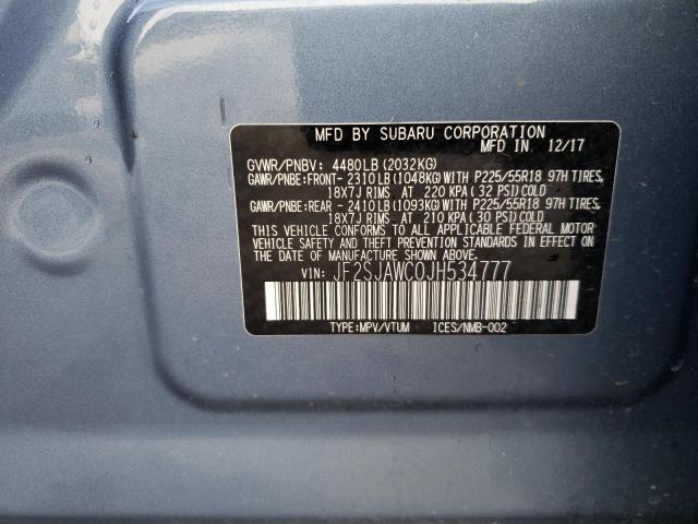 Photo 14 from auction – 2018 SUBARU FORESTER 2 with VIN JF2SJAWC0JH534777