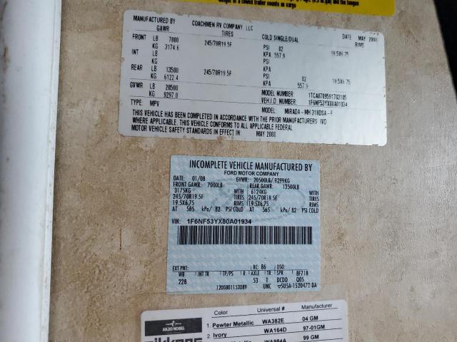 Photo 10 from auction – 2008 FORD MIRADA with VIN 1F6NF53YX80A01934