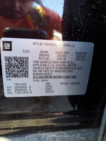 Photo 14 from auction – 2021 BUICK ENCLAVE AV with VIN 5GAERDKW2MJ160760
