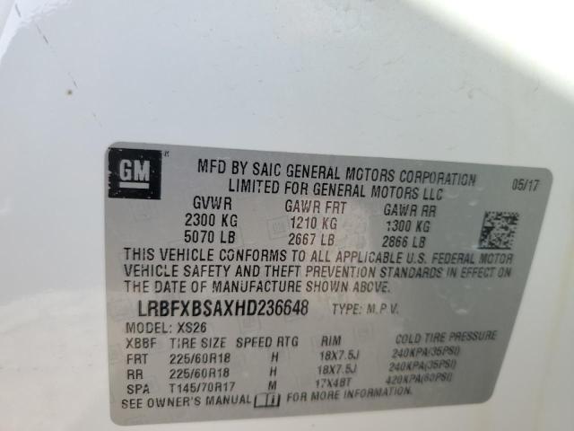 Photo 14 from auction – 2017 BUICK ENVISION E with VIN LRBFXBSAXHD236648