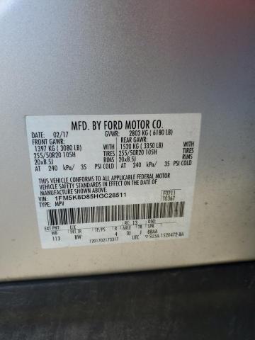 Photo 14 from auction – 2017 FORD EXPLORER X with VIN 1FM5K8D85HGC28511