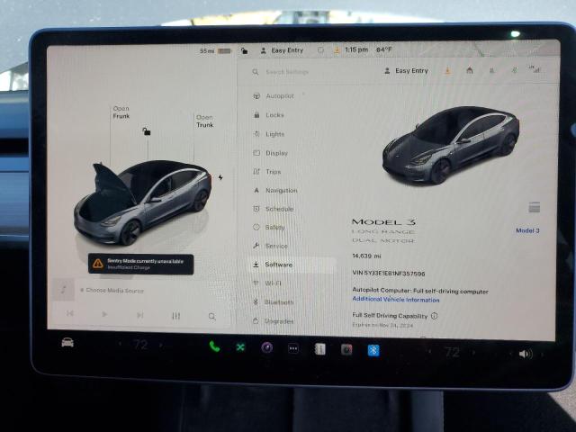 Photo 9 from auction – 2022 TESLA MODEL 3 with VIN 5YJ3E1EB1NF357596