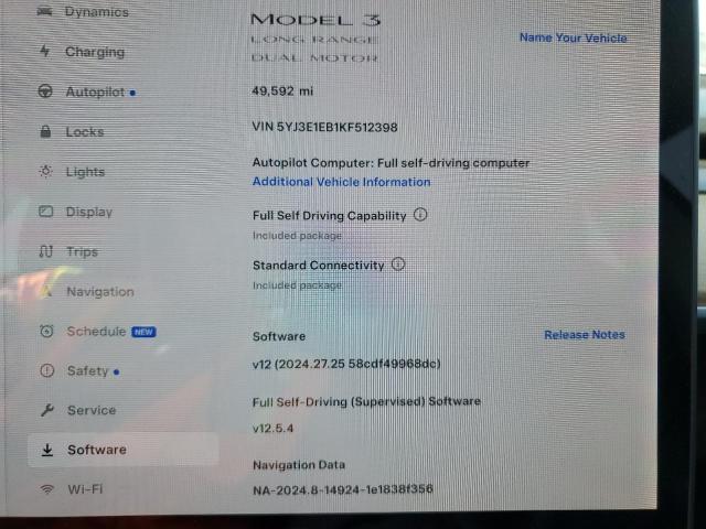Photo 9 from auction – 2019 TESLA MODEL 3 with VIN 5YJ3E1EB1KF512398