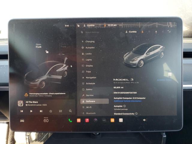 Photo 9 from auction – 2019 TESLA MODEL 3 with VIN 5YJ3E1EA6KF307361