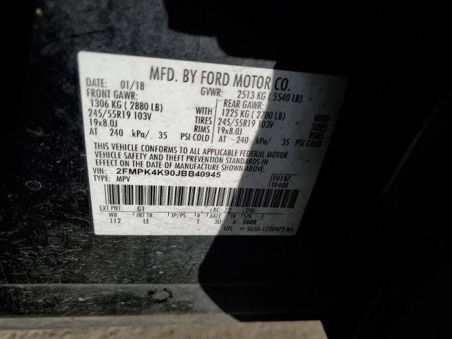Photo 14 from auction – 2018 FORD EDGE TITAN with VIN 2FMPK4K90JBB40945