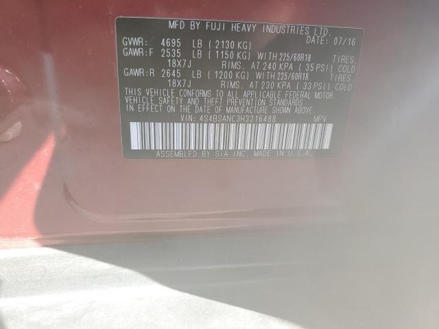 Photo 14 from auction – 2017 SUBARU OUTBACK 2. with VIN 4S4BSANC3H3216488