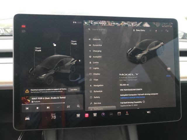 Photo 9 from auction – 2022 TESLA MODEL Y with VIN 7SAYGAEEXNF329874