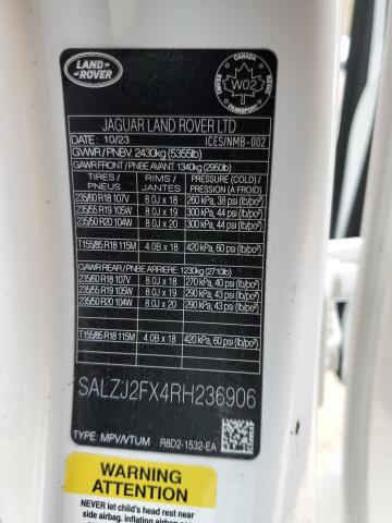 Photo 14 from auction – 2024 LAND ROVER RANGE ROVE with VIN SALZJ2FX4RH236906