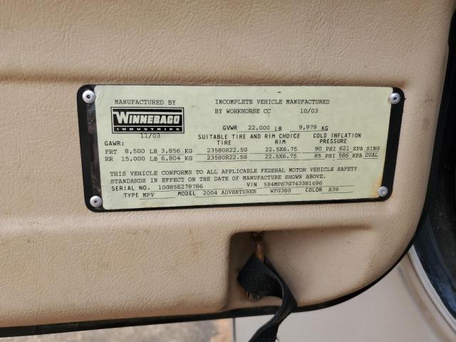 Photo 10 from auction – 2004 WINNEBAGO ADVENTURER with VIN 5B4MP67G74338169