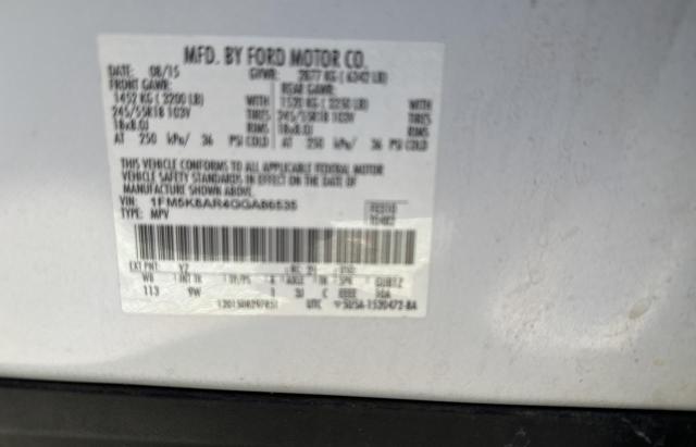 Photo 10 from auction – 2016 FORD EXPLORER P with VIN 1FM5K8AR4GGA86535