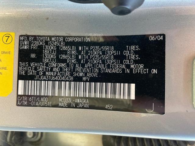 Photo 10 from auction – 2004 LEXUS RX 330 with VIN JTJGA31U640040438