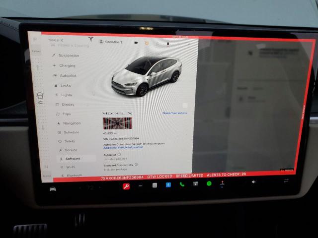 Photo 9 from auction – 2022 TESLA MODEL X with VIN 7SAXCBE63NF336994