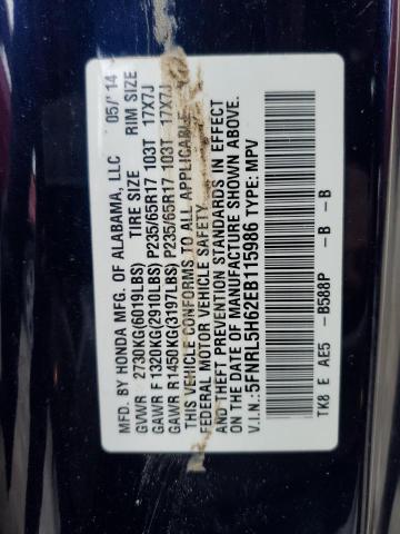 Photo 14 from auction – 2014 HONDA ODYSSEY EX with VIN 5FNRL5H62EB115986