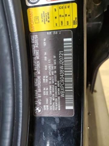 Photo 14 from auction – 2008 BMW X3 3.0SI with VIN WBXPC93438WJ20721