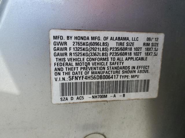 Photo 14 from auction – 2013 HONDA PILOT EXL with VIN 5FNYF4H56DB006417