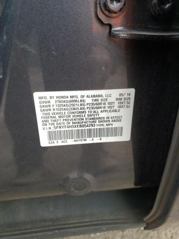 Photo 14 from auction – 2014 HONDA PILOT EXL with VIN 5FNYF4H5XEB054293