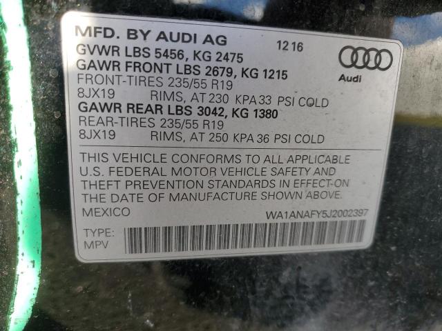 Photo 14 from auction – 2018 AUDI Q5 PREMIUM with VIN WA1ANAFY5J2002397