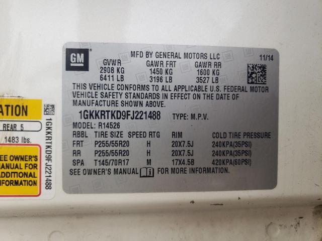 Photo 14 from auction – 2015 GMC ACADIA DEN with VIN 1GKKRTKD9FJ221488