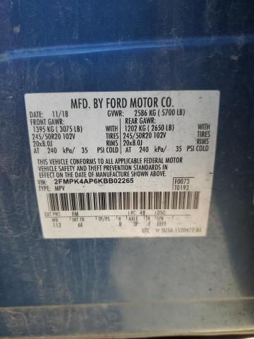 Photo 14 from auction – 2019 FORD EDGE ST with VIN 2FMPK4AP6KBB02265