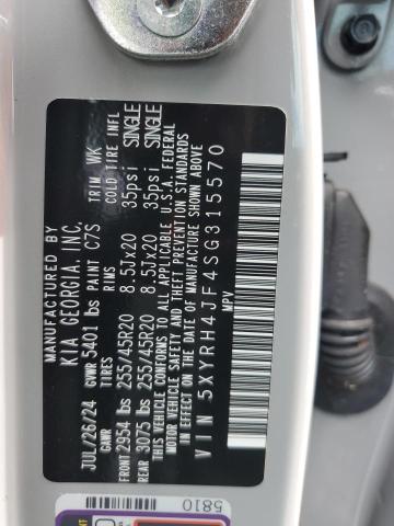 Photo 14 from auction – 2025 KIA SORENTO EX with VIN 5XYRH4JF4SG315570