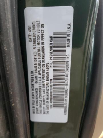 Photo 14 from auction – 2001 SUBARU LEGACY OUT with VIN 4S3BH806X17667039