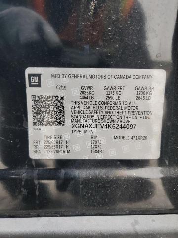 Photo 14 from auction – 2019 CHEVROLET EQUINOX LT with VIN 2GNAXJEV4K6244097