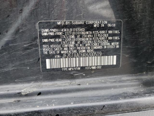 Photo 14 from auction – 2019 SUBARU CROSSTREK with VIN JF2GTAAC6KH200519
