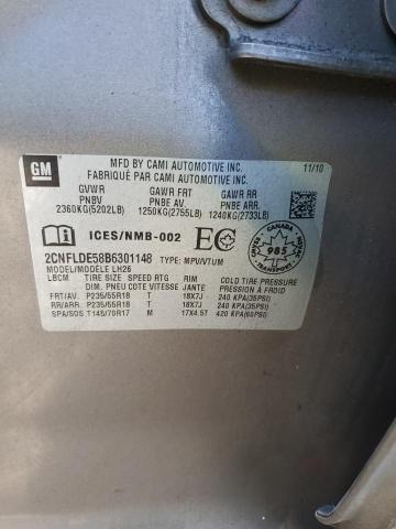 Photo 14 from auction – 2011 CHEVROLET EQUINOX LT with VIN 2CNFLDE58B6301148