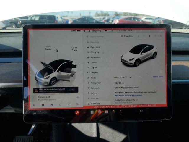 Photo 9 from auction – 2023 TESLA MODEL Y with VIN 7SAYGDED6PF970077