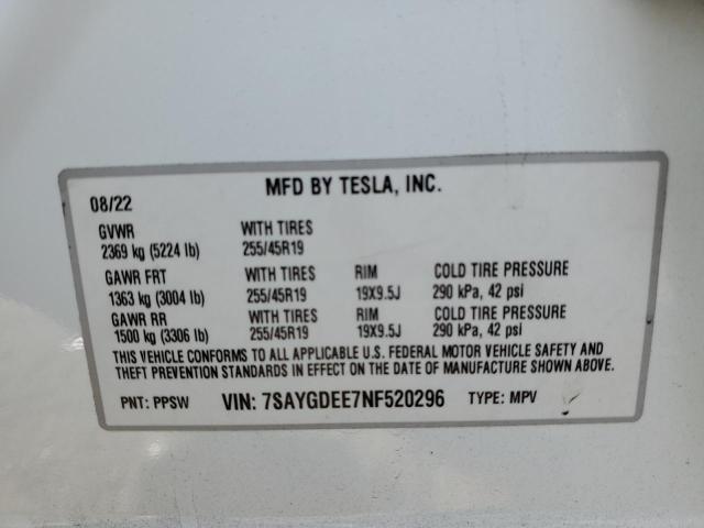 Photo 14 from auction – 2022 TESLA MODEL Y with VIN 7SAYGDEE7NF520296