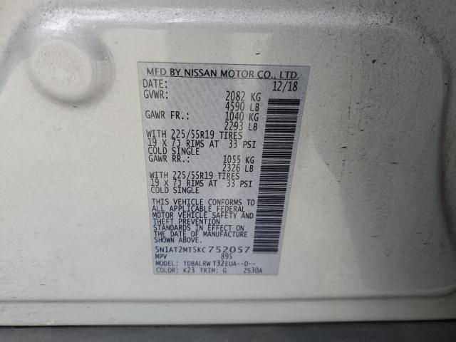Photo 14 from auction – 2019 NISSAN ROGUE S with VIN 5N1AT2MT5KC752057