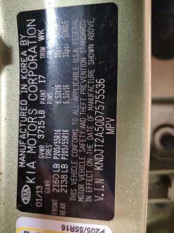 Photo 14 from auction – 2013 KIA SOUL with VIN KNDJT2A50D7575536