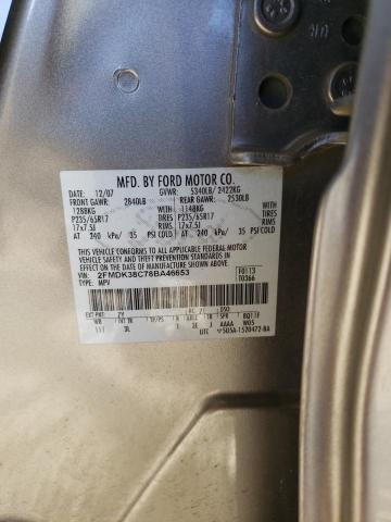 Photo 14 from auction – 2008 FORD EDGE SEL with VIN 2FMDK38C78BA46653
