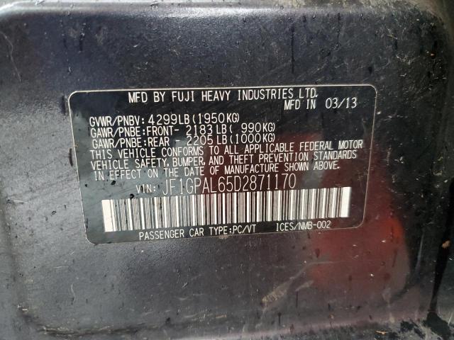 Photo 14 from auction – 2013 SUBARU IMPREZA SP with VIN JF1GPAL65D2871170