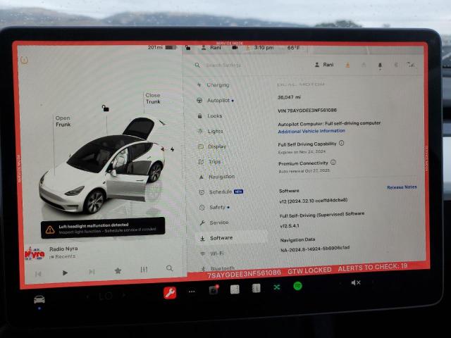 Снимка 9 от търг – 2022 TESLA MODEL Y с VIN 7SAYGDEE3NF561086