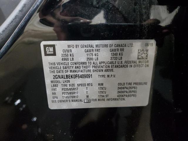 Photo 14 from auction – 2015 CHEVROLET EQUINOX LT with VIN 2GNALBEK0F6409091