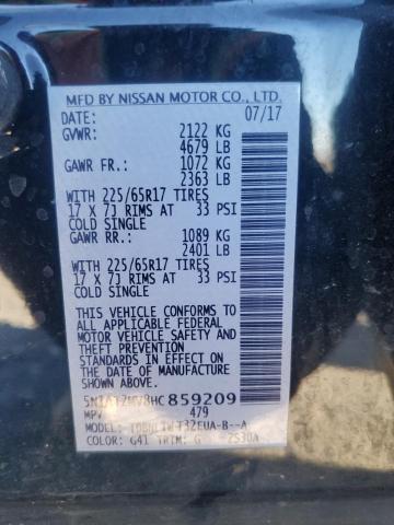 Photo 14 from auction – 2017 NISSAN ROGUE SV with VIN 5N1AT2MV8HC859209