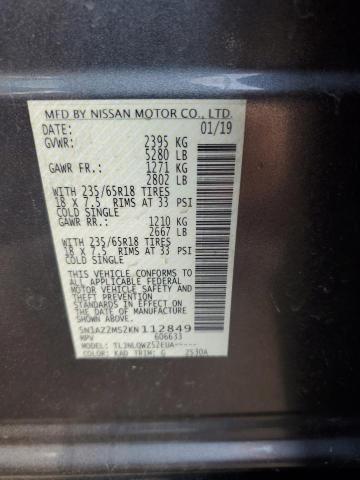 Photo 14 from auction – 2019 NISSAN MURANO S with VIN 5N1AZ2MS2KN112849