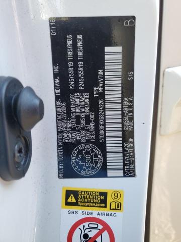 Photo 14 from auction – 2016 TOYOTA HIGHLANDER with VIN 5TDDKRFHXGS244226