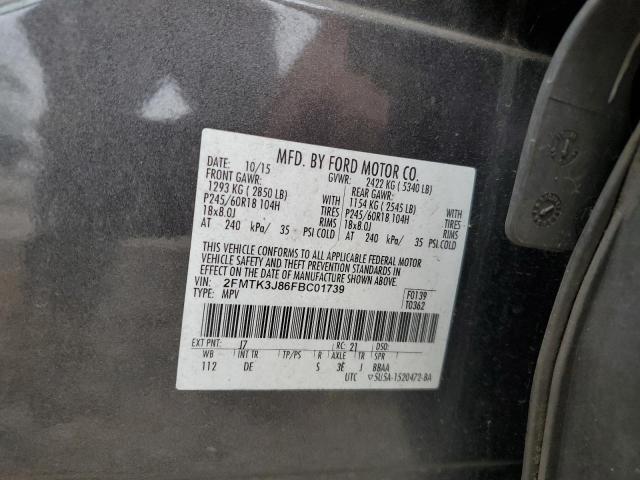 Photo 14 from auction – 2015 FORD EDGE SEL with VIN 2FMTK3J86FBC01739