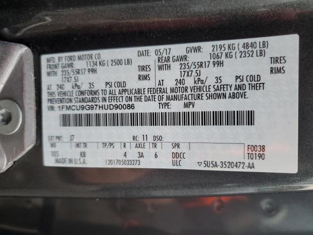 Photo 14 from auction – 2017 FORD ESCAPE SE with VIN 1FMCU9G97HUD90086