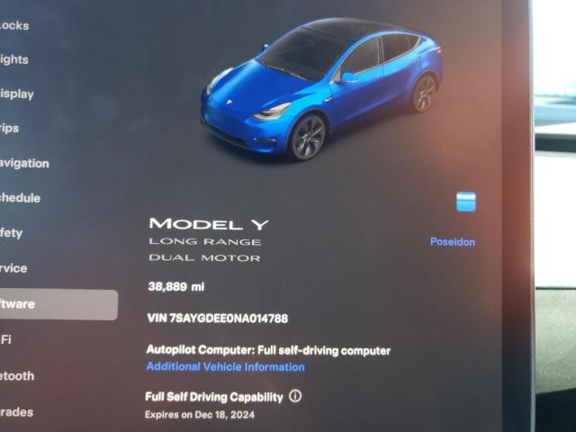 Photo 9 from auction – 2022 TESLA MODEL Y with VIN 7SAYGDEE0NA014788