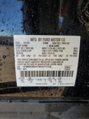 Photo 14 from auction – 2022 FORD EXPLORER X with VIN 1FMSK8DH7NGA73328