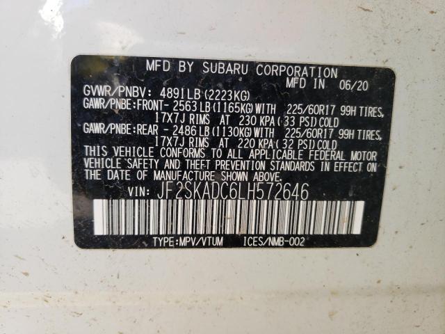 Photo 14 from auction – 2020 SUBARU FORESTER with VIN JF2SKADC6LH572646